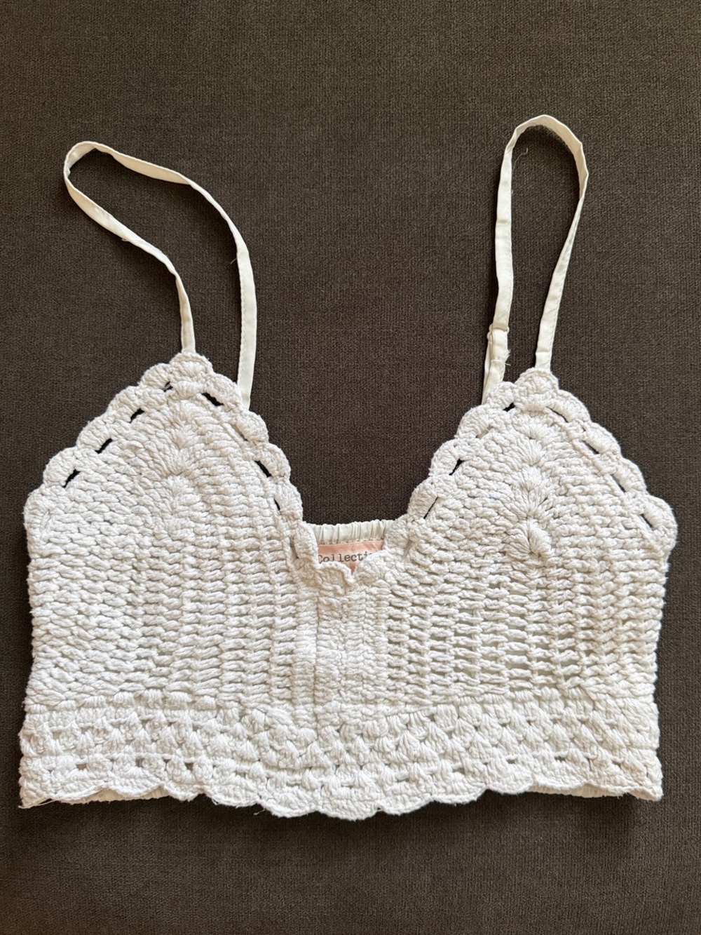 B·O·G Collective White Crochet Bralette Top